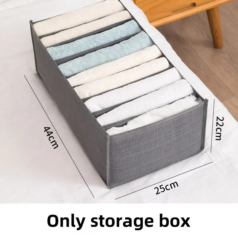 Grey 9 Grid Storage Box Non Woven Durable Washable Space Saving Layered Arrangement Pants Clothes Underwear Wardrobe Storage