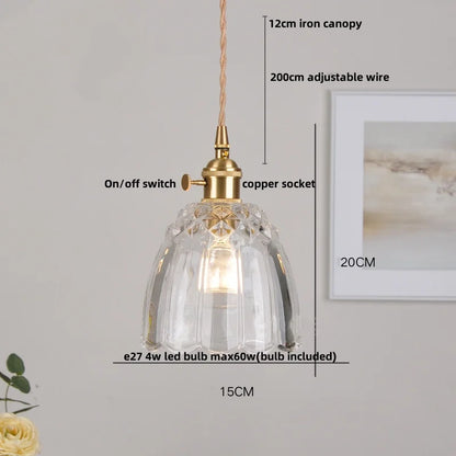 IWHD Clear Glass LED Pendant Lights Dining Living Room Cafe Brass Nordic Modern Simple Home Decor Hanging Lamp Lamparas Colgante