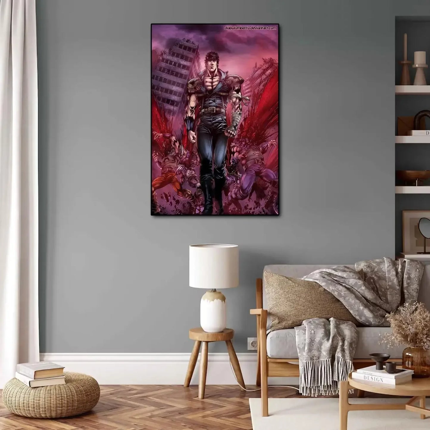Hokuto No Ken Anime Video Game Canvas Painting Art Poster and Wall Art Picture Print Modern Family Bedroom Home Decor Posters