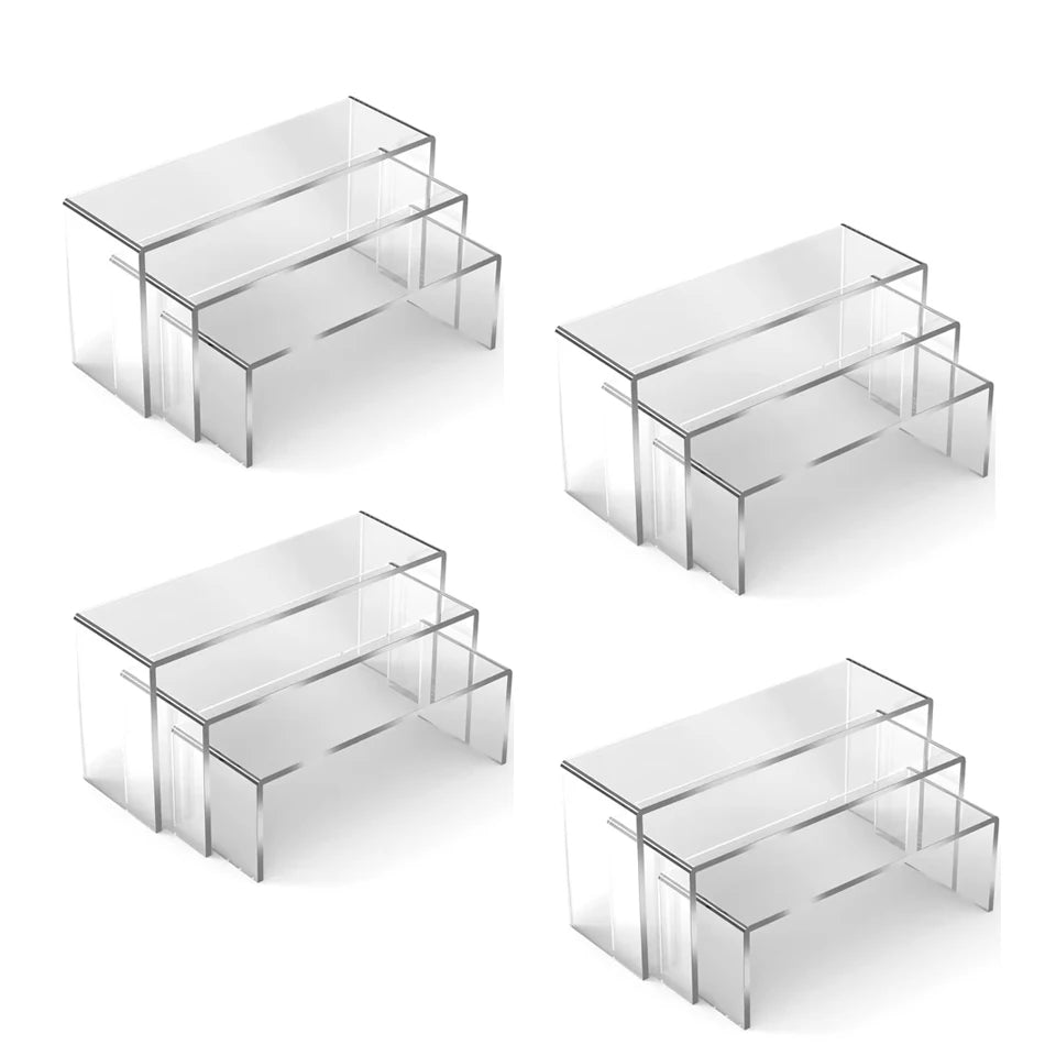 3/6/9/12Pc Clear Acrylic Display Stand Cosmetic Bag Jewelry Showcase Cup Holder for Home Shop statue Model Pottery Display Riser