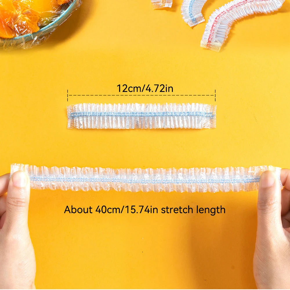 Disposable Food Cover Plastic Wrap Elastic Food Lids for Fruit Bowls Cups Caps Storage Kitchen Fresh Keeping Saver Bag 500pcs