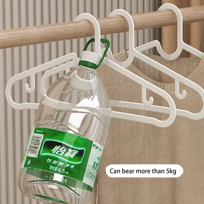10Pcs Adult Plastics Clothes Hanging Rack Clothing Hanger Non-Slip Dry Portable Household Clothes Organizer Closet Space Saver
