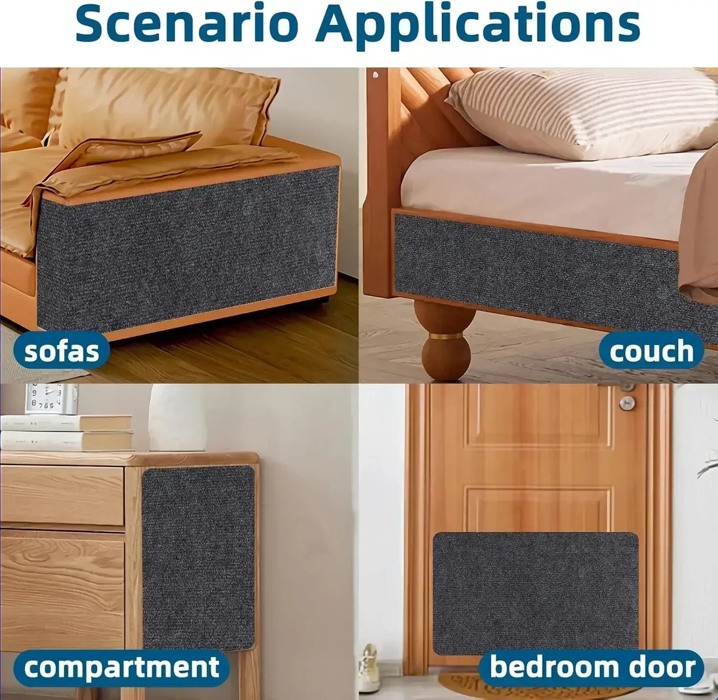 Cat Scratch Couch Furniture Protector Self-Adhesive Cat Scratch Pad for Covering Cat Tower and Couch Protector from Cat Claws