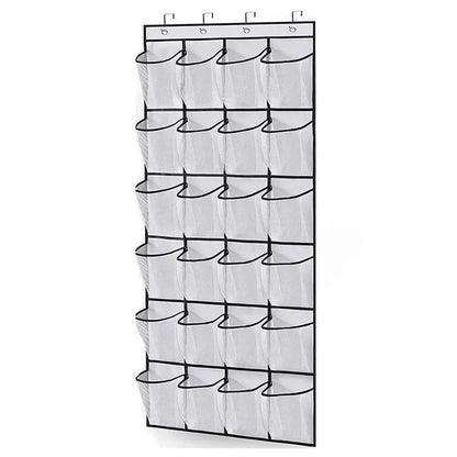 Wall Mount Door Hanging Shoe Organizer 24 Pocket Storage Rack For Sundries