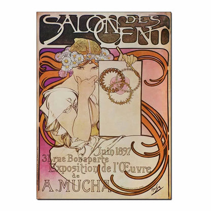 Art Nouveau Retro Poster Abstract Wallpaper Print Canvas Painting Wall Art Picture for Living Room Home Decor Aesthetic Mural