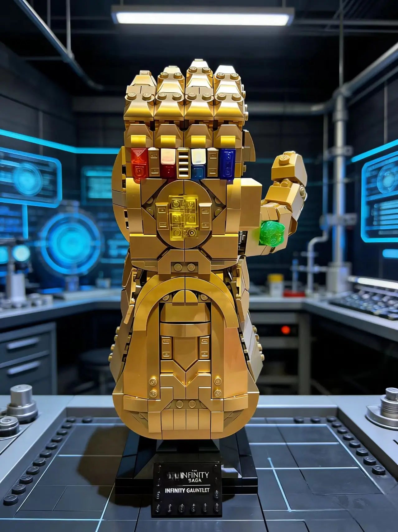 MOC 590PCS Infinity Stones Gloves Building Block Model Ornament Finger Snap Gloves Kit Birthday Gift Festival Party Gifts