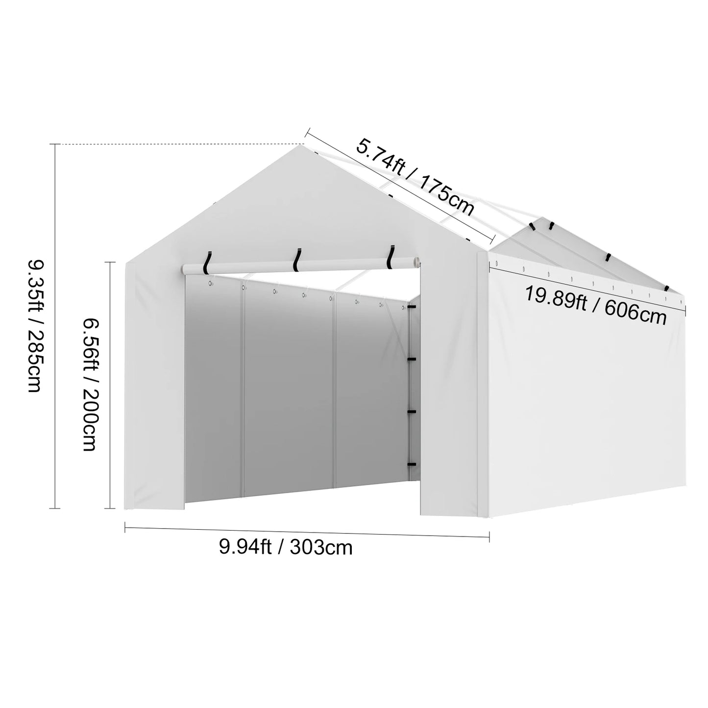 SucceBuy Carport Replacement Canopy Cover Garage Top Tent Shelter Tarp Heavy-Duty Waterproof & UV Protected with Ball Bungees