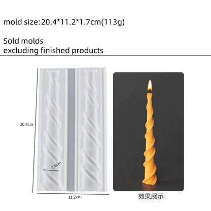 Geometric Spiral Candle Silicone Mold DIY Twisted Rod Wax Rod Silicone Mold Home Decor Tools Geometric Candle Making Supplies