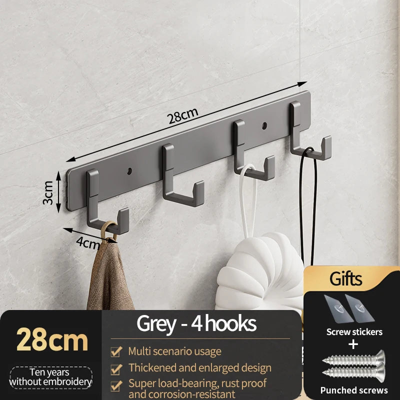 Hooks for hanging clothes at the entrance door, hanging hangers on the wall, and strong hooks for the wardrobe in th