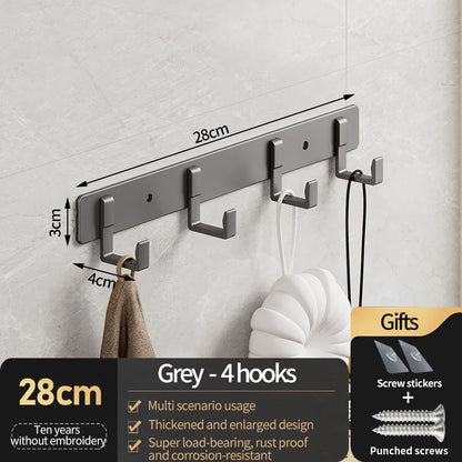 Hooks for hanging clothes at the entrance door, hanging hangers on the wall, and strong hooks for the wardrobe in th