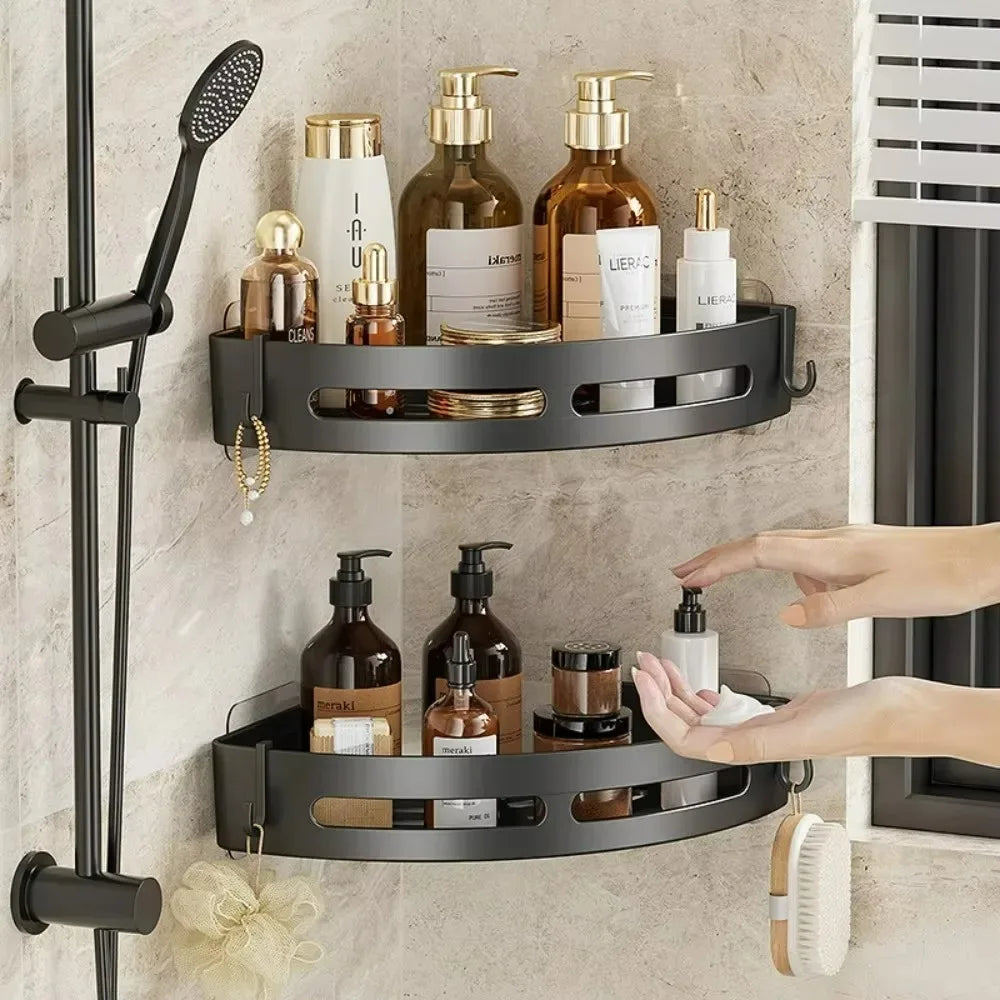 3/2/1 PCS Adhensive Bathroom Shampoo Holder Shower Caddy Shelves Storage No Drill Shelf Corner Towel Holder Shelves For Bathroom