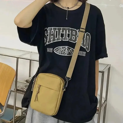 Canvas Women's Crossbody Bag Trend Shoulder Handbag Korean Solid Color Student Phone Bag Simple Shopper Bags Purse