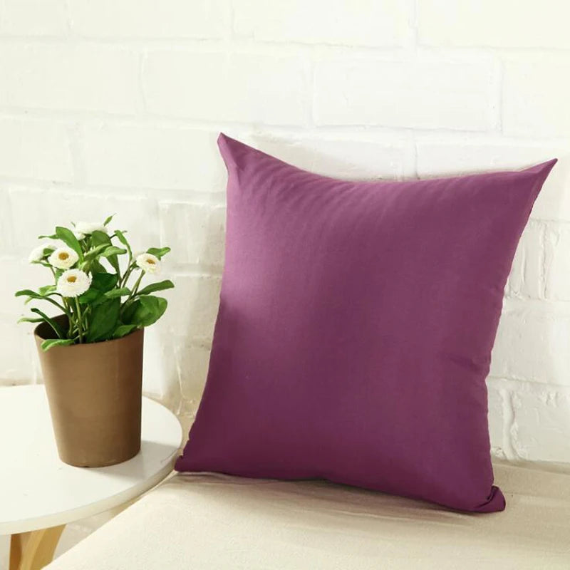 40*40cm Pillow Case Solid Color Sofa Cushion Backrest Pillowcase Family Living Room Cushion Waist Cushion Cover For Household