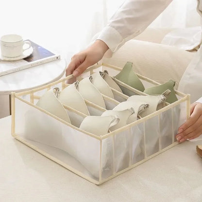 6/7/11 Foldable Underwear Underwear Socks Organizer With Dividers Clothes Storage Box Breathable Mesh Bag For Wardrobe