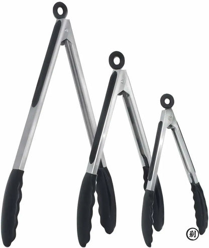 Choose Your Perfect Tongs: 7" (Precise) / 9" (All-Purpose) / 12" (BBQ) - All with Silicone Tips & Lock