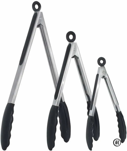 Choose Your Perfect Tongs: 7" (Precise) / 9" (All-Purpose) / 12" (BBQ) - All with Silicone Tips & Lock