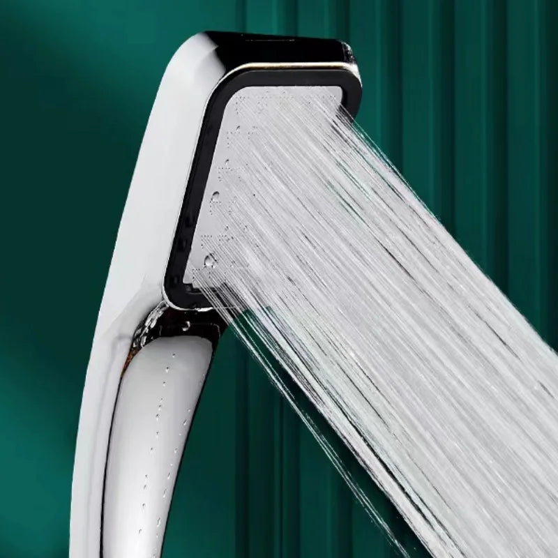 Handheld Square Shower Head 300 Hole Pressurized Dense Water Outlet with Strong Pressure Nozzle for Bathroom Accessories