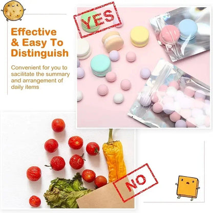 100pcs Holographic PP Poly Bags with Self-Sealing Strip, Reusable Jewelry and Phone Case Packaging Pouches