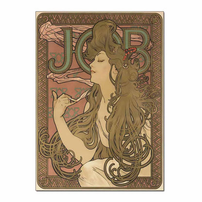 Art Nouveau Retro Poster Abstract Wallpaper Print Canvas Painting Wall Art Picture for Living Room Home Decor Aesthetic Mural