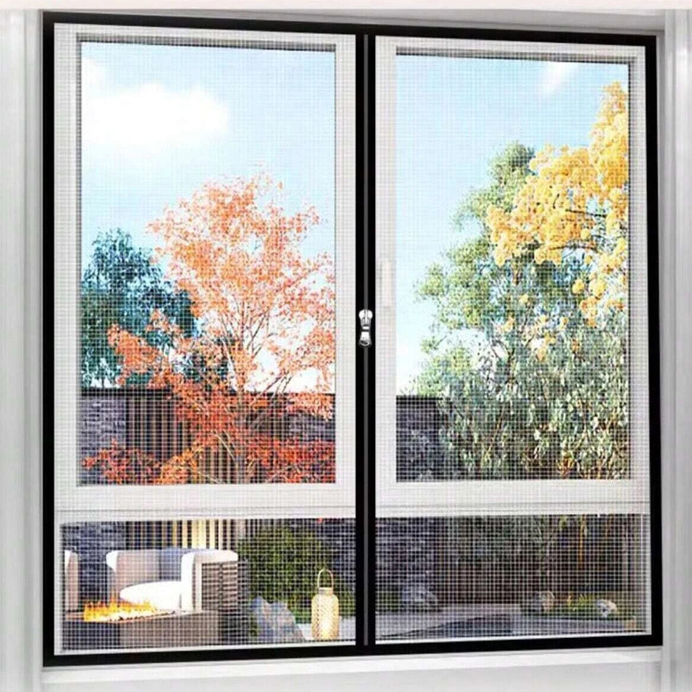 zipper opening style window anti mosquito White mesh with black edging door curtain with multiple sizes, thin mesh invisible gla