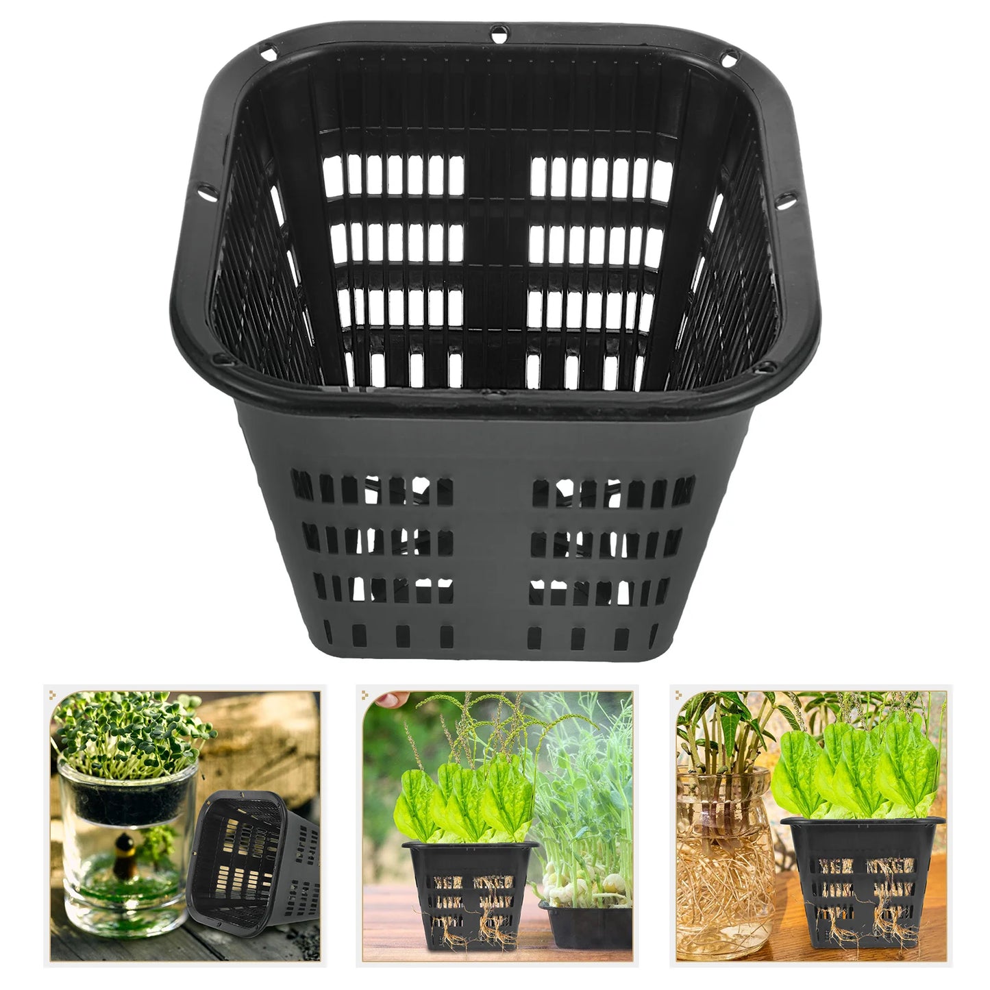 8Pcs Hydroponic Vegetable Basket Net Pots Garden Containers Plastic Net Pot Root Control Device Orchid Aquatic Plant