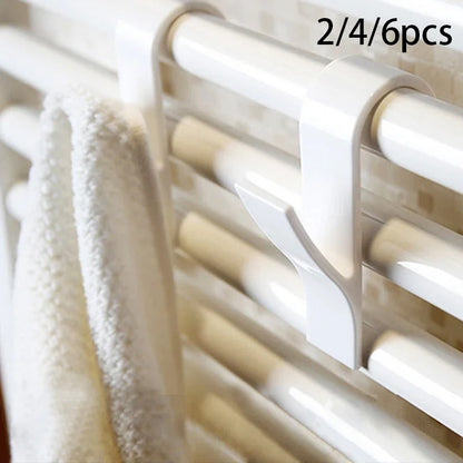 2-6pcs Multi-Purpose Radiator Towel Hangers Coat Clothes Scarf Rack Bath Hook - Metal over Door Or Wall Mounted