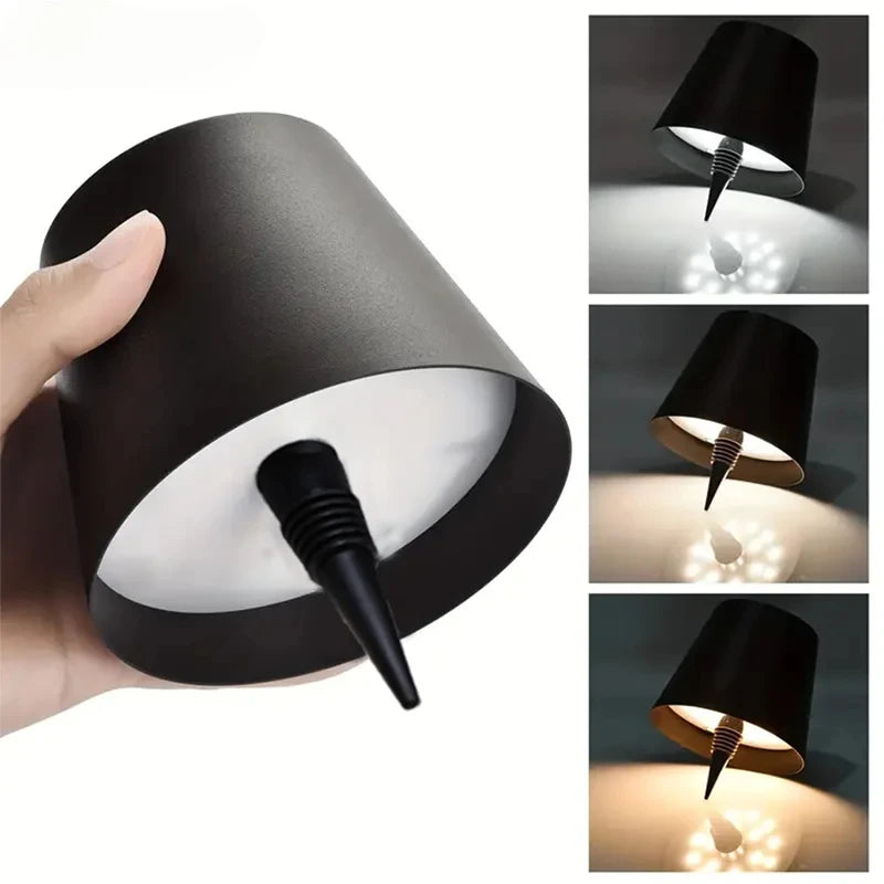 Wireless Bottle Lamp  3-Color Touch Control with Stepless Dimming, Perfect Fit for Wine Bottles, Replaces Traditional Wine Corks