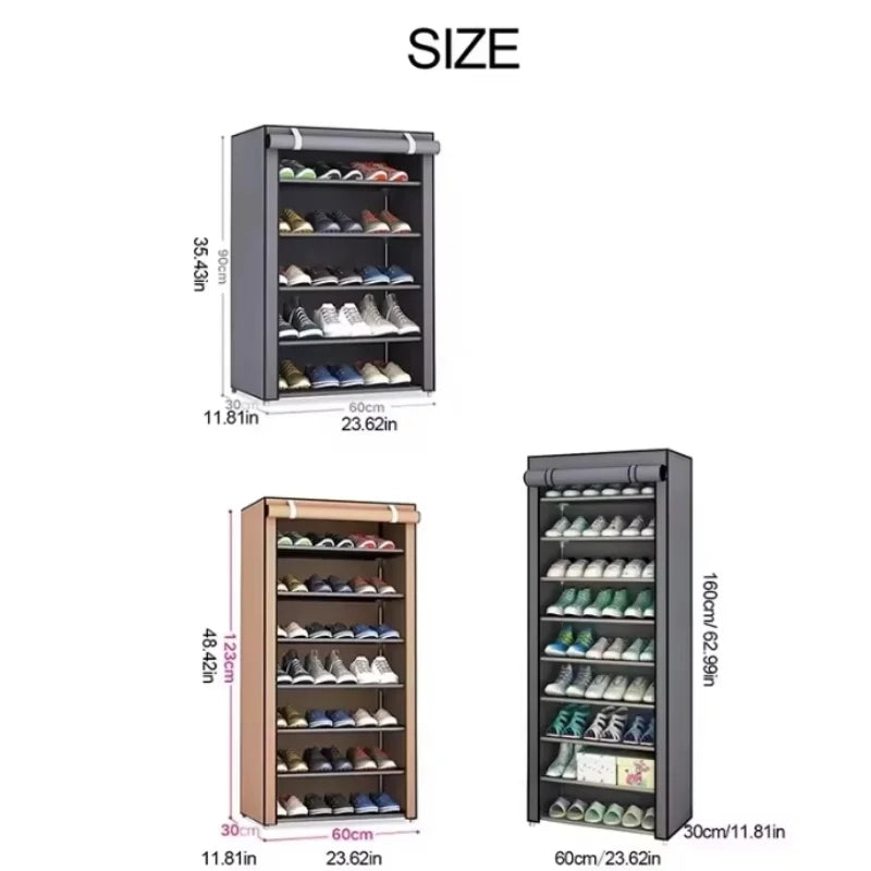 6/8/10 Layers Shoe Rack Organizer Dustproof Shoe Cabinet Multilayer Nonwoven Home Furniture Space-saving Cabinets Shoes Shelf