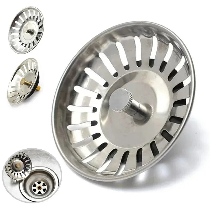 1pc Kitchen Sink Sewer Strainer Basin Drain Stopper Stainless Steel Sink Waste Plug Filter Anti-clog Floor Drain