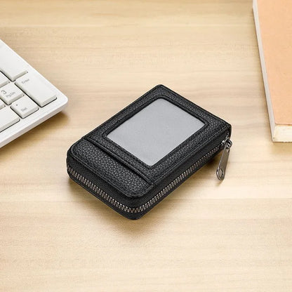 1pc Organ Card Bag Korean Edition Portable Women's Short Bank Card Cover Business Card Clip Zipper Vertical Handheld Bag
