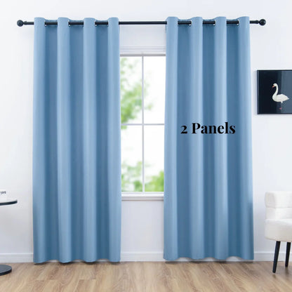 2pcs Modern 100% Blackout Solid Curtains, Window Curtains for Living Room, Bedroom, Kitchen, Home Decoration, Privacy Draps