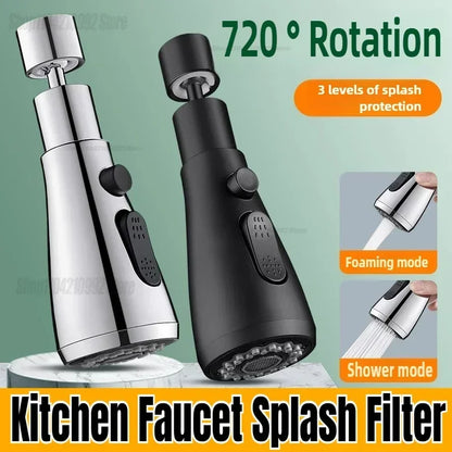 3 In1 Kitchen Replaceable Faucet Sprayer Nozzle ABS Durable Water Tap Water Basin Sink Shower Spray Head Multifunctional Hydrant