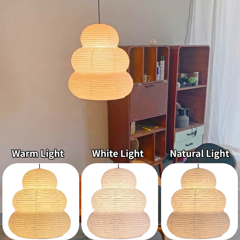 Noguchi Rice Paper Pendant Light for Home Decor Minimalist Japanese Paper Hanging Lamps For Living Room Home Decor Hanging Light
