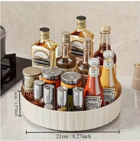 Multi-Purpose Rotating Spice Rack - Efficient Countertop Storage for Kitchen Bathroom