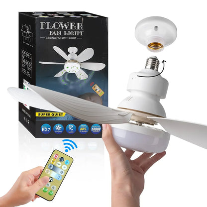 20.5-inch 40W Ceiling Fan with Remote Control LED Light Fan E27 Base, Intelligent Silent Ceiling Fan for Bedroom and Living Room