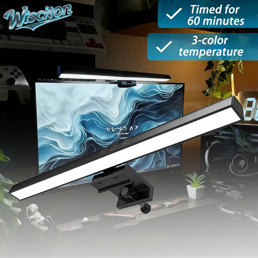 LED Monitor Light Bar Dimmable Night Light with 3 Colors Desk Lamp Learning Office Reading Eye Protection Screen Hanging Light