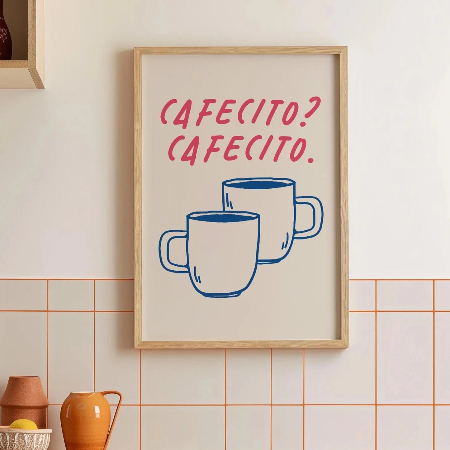 Retro Bonjour Dog Coffee Canvas Print Funny Dog Coffee Club Kitchen Wall Art Poster for Modern Living Room Bedroom Home Decor
