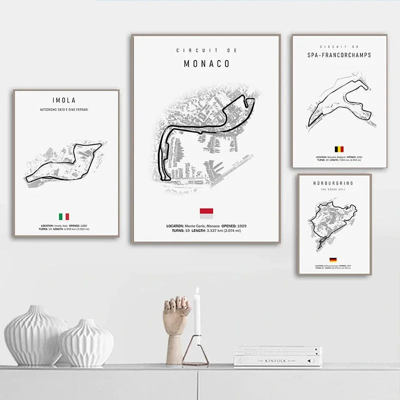 F1 Internationa Track Circuit Canvas Painting F1 Imola Wall Art Nordic Poster Aesthetic Motorsport Race Picture For Home Decor