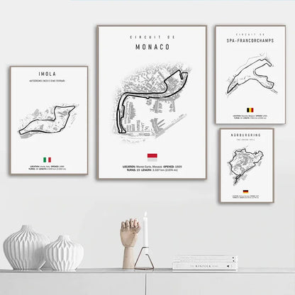 F1 Internationa Track Circuit Canvas Painting F1 Imola Wall Art Nordic Poster Aesthetic Motorsport Race Picture For Home Decor