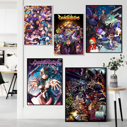 Darkstalkers Morrigan Aensland DIY Sticky Poster Waterproof Paper Sticker Coffee House Bar Home Decor