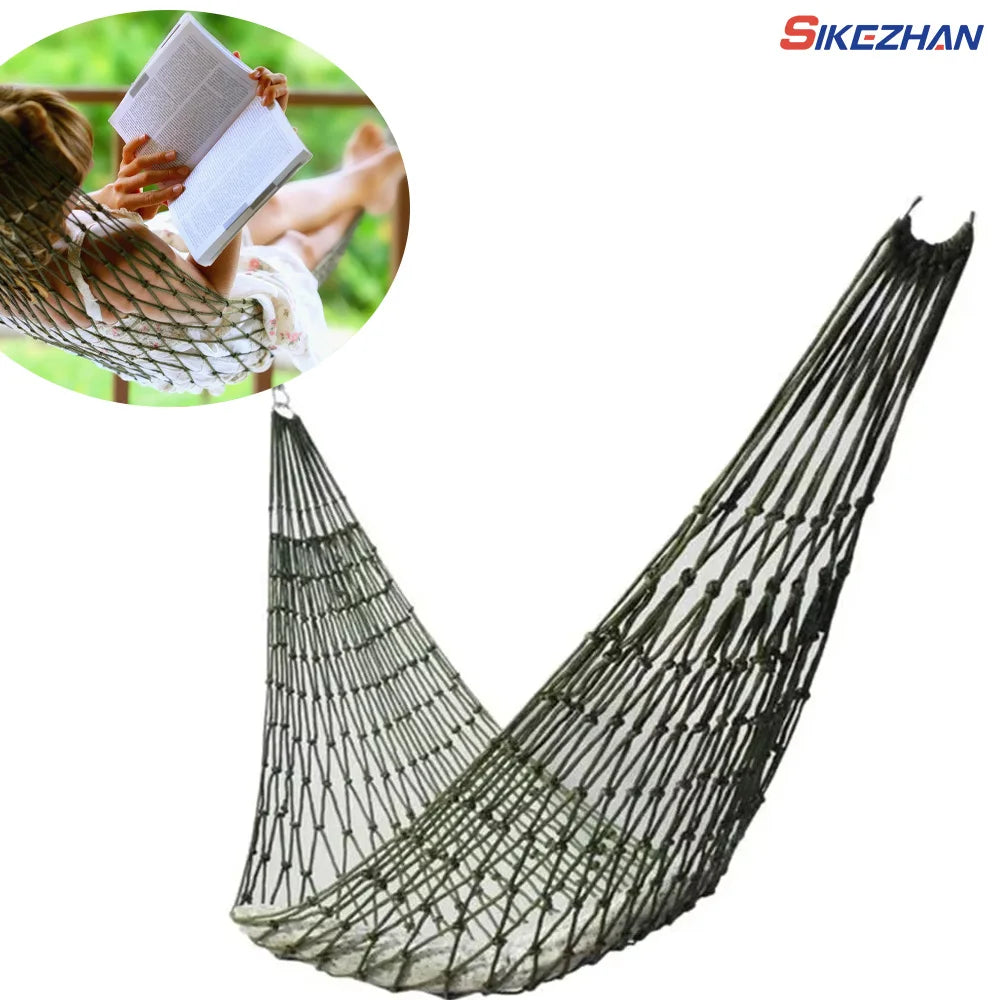 Garden Outdoor Thickened Nylon Rope Hammock Indoor Mesh Hammock Portable Simple Hammock Swing Chair