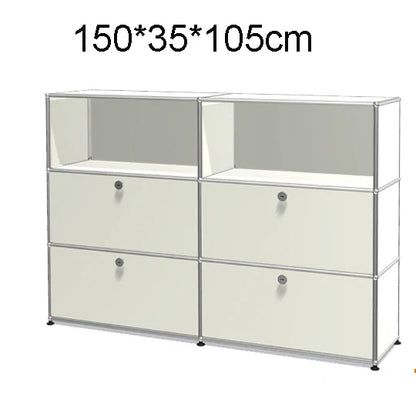 Module Furniture  Storage Modular DIY Shelf Sideboard Customized Size Night Stand Cabinet Stainless Steel Home Use