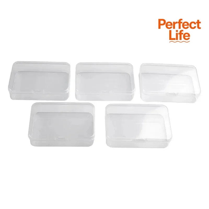 5PCS Transparent Plastic Box Jewelry Packaging Component For Receiving Box ID Card Jewelry Rectangle Home plastic storage box