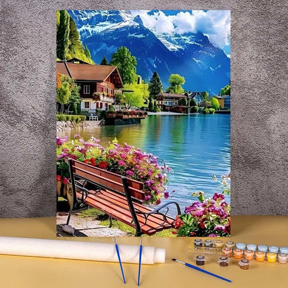 Diy Paint By Numbers Landscape Oil Painting Package For Adults Unique Gift Digital Picture Number Drawing On Canvas Home Decor