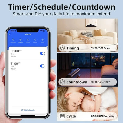 16A Tuya WiFi Smart Switch Module Mini Breaker 2-way Control Smart Life App Voice Control Work With Alexa Google Alice