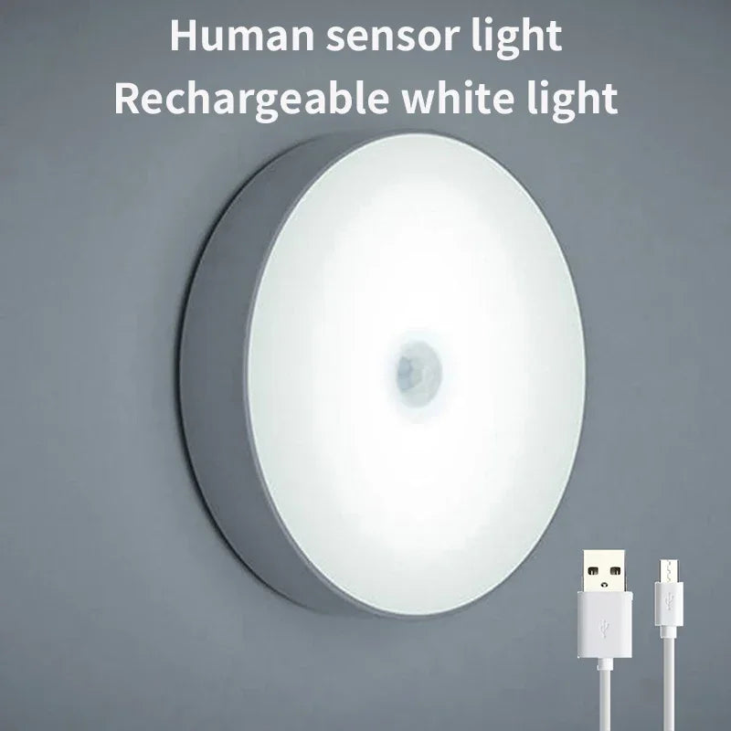LED Smart Cabinet Lights with Human Body Sensor Emergency Automatic Lighting USB Rechargeable Wireless Magnetic Suction