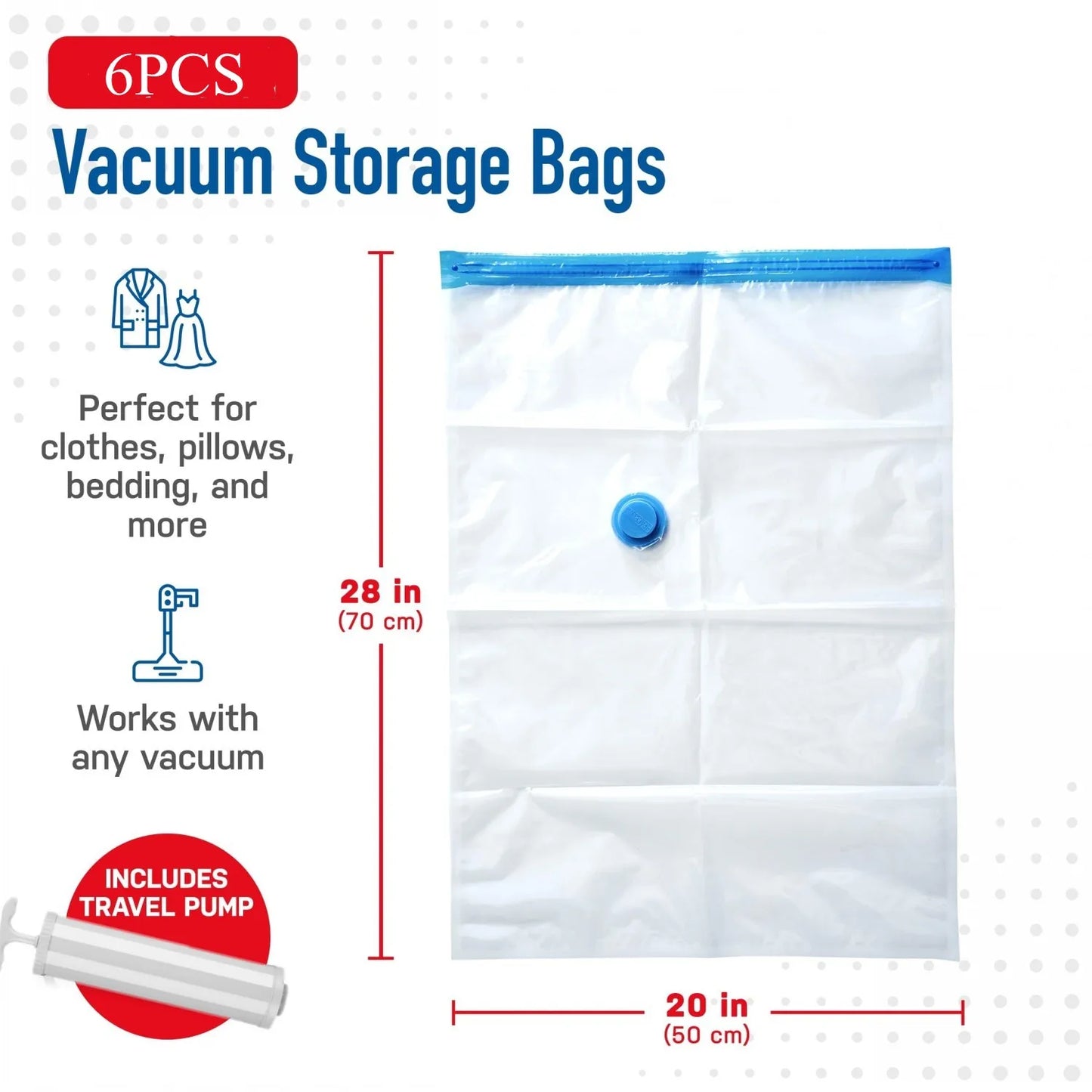 3-5PCS Vacuum Storage Bags, Space Saver Bags  Compression for Comforters and Blankets Clothes Travel Packing Organizer