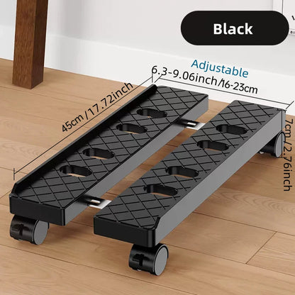 Adjustable Mobile PC Tower Stand with Wheels under Desk CPU Holder Adjustable Stable Mobile Computer Host Stand for Home Office