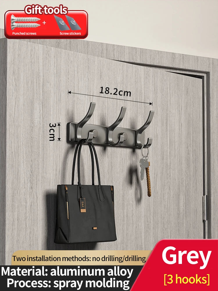 Punch-free Door Behind Hook Storage Wall Hanging Clothes Hanger Coat Hook no drill Hanger Bedroom Organizer Storage Kitchen Acce