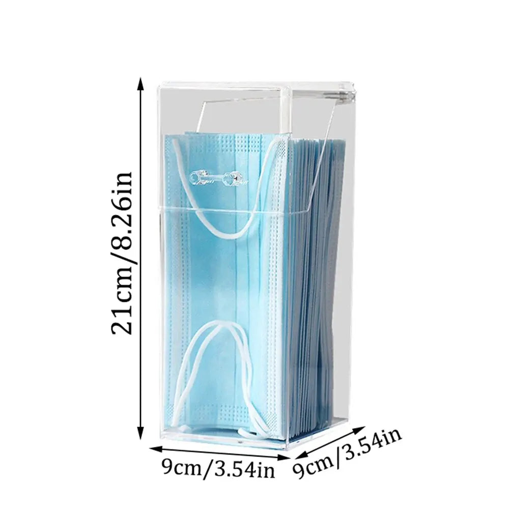 1/3PCS Transparent Mask Storage Box With Cover Dust Mouth And Nose Cover Door Desk Entrance Mask Box